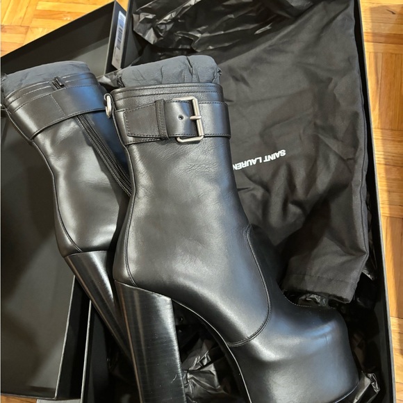 YSL Women's Cherry Platform High Heel Mid Calf Boots - Picture 4 of 10